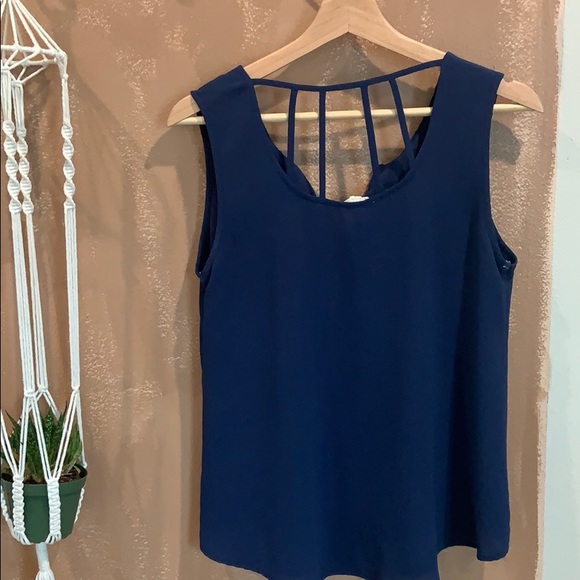 Pretty Blue Sleeveless Blouse with Embroidery - Picture 4 of 4